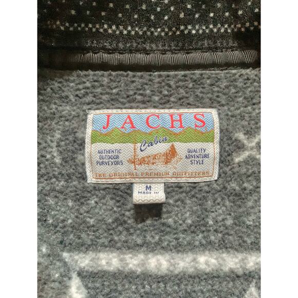 Jachs Cabin Patterned Quarter Button Pullover Black and White Medium - Picture 3 of 7